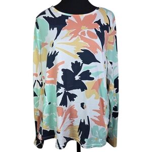 ⭐️Hang Ten Multicolor Floral Long Sleeve Top Size L